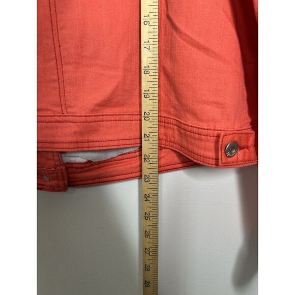 One World Orange Denim Long Sleeve Button Down Jean Jacket Size 2X NWT - Picture 7 of 11